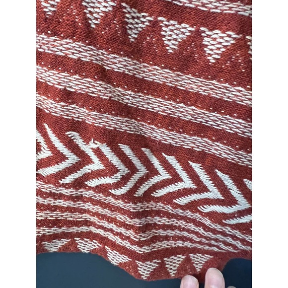 Lucky Brand Aztec Terra Cotta Orange open waterfall cardigan - Picture 6 of 7